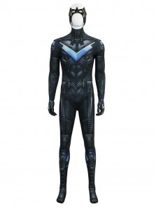 Game Batman Arkham Knight Nightwing Bodysuit Halloween Cosplay Costume Set
