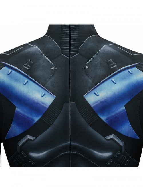 Game Batman Arkham Knight Nightwing Bodysuit Halloween Cosplay Costume Set