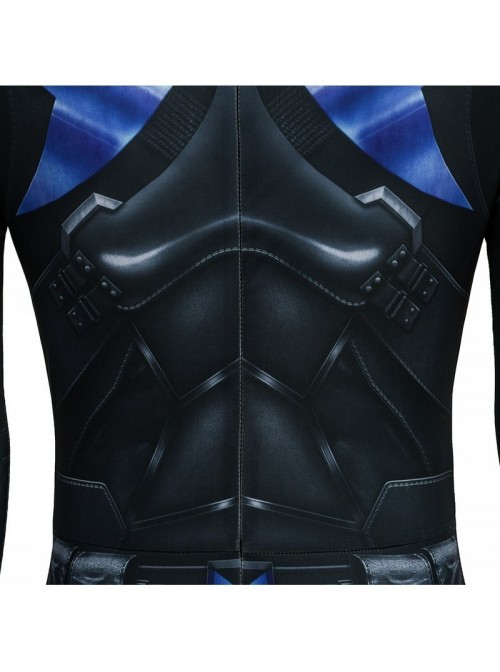 Game Batman Arkham Knight Nightwing Bodysuit Halloween Cosplay Costume Set
