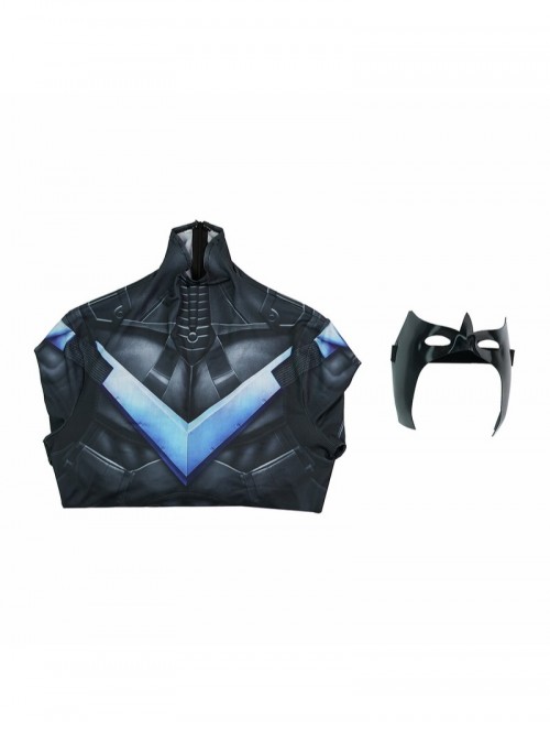 Game Batman Arkham Knight Nightwing Bodysuit Halloween Cosplay Costume Set