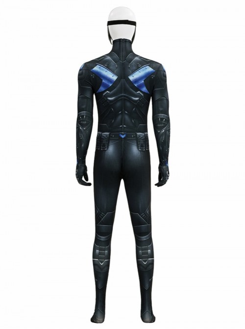 Game Batman Arkham Knight Nightwing Bodysuit Halloween Cosplay Costume Set