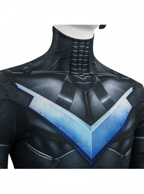 Game Batman Arkham Knight Nightwing Bodysuit Halloween Cosplay Costume Set