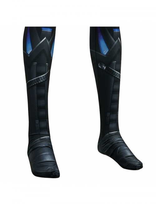 Game Batman Arkham Knight Nightwing Bodysuit Halloween Cosplay Costume Set