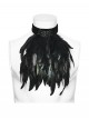 Black Feather Gorgeous Retro Velvet Ribbon Gothic Collar Pin