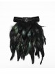 Black Feather Gorgeous Retro Velvet Ribbon Gothic Collar Pin