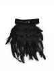 Black Feather Gorgeous Retro Velvet Ribbon Gothic Collar Pin