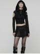 Black Knit Techwear 3D Pockets Hem Zippers Adjustable Split Height Punk Style Skirt