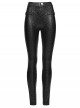 Black Printing Stretch Rubberized Knitted Simple Versatile Gothic Style Leggings
