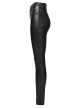 Black Printing Stretch Rubberized Knitted Simple Versatile Gothic Style Leggings