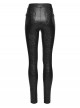 Black Printing Stretch Rubberized Knitted Simple Versatile Gothic Style Leggings