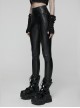 Black Printing Stretch Rubberized Knitted Simple Versatile Gothic Style Leggings
