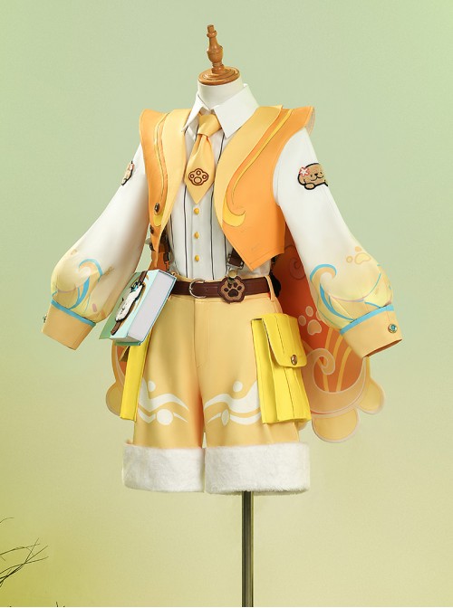 Game Honor Of Kings Sang Qi x Line Puppy Collaboration Halloween Cosplay Costume Set Without Book Props
