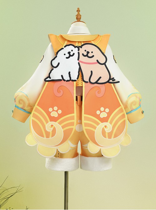 Game Honor Of Kings Sang Qi x Line Puppy Collaboration Halloween Cosplay Costume Set Without Book Props