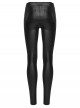 Black Stretch Glossy Knitted Mesh Woven-Cross Design Punk Style Leggings