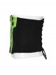 Black Green Non-Stretch Twill Slim Fit Armor Splicing Design CyberPunk Style Corset