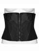 Black Non-Stretch Twill Armor Splicing Design Slim Fit CyberPunk Style Corset