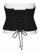 Black Non-Stretch Twill Armor Splicing Design Slim Fit CyberPunk Style Corset