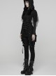 Black Woven Splicing Mesh Personalized Waist-Cinching Design Metal Rivets Punk Style Corset