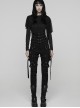 Black Woven Splicing Mesh Personalized Waist-Cinching Design Metal Rivets Punk Style Corset