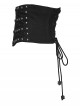 Black Woven Splicing Mesh Personalized Waist-Cinching Design Metal Rivets Punk Style Corset