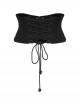 Black Woven Splicing Mesh Personalized Waist-Cinching Design Metal Rivets Punk Style Corset