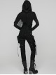 Black Woven Splicing Mesh Personalized Waist-Cinching Design Metal Rivets Punk Style Corset