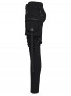 Black Stretch Twill Splicing Mesh Detachable 3D Leg Pockets Punk Style Leggings