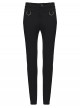 Black Stretch Twill Splicing Mesh Detachable 3D Leg Pockets Punk Style Leggings