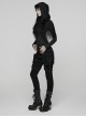 Black Stretch Twill Splicing Mesh Detachable 3D Leg Pockets Punk Style Leggings