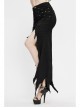 Black Twill Front Short Long Back Broken Holes Mesh Rivet Fishtail Punk Half Skirt