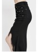 Black Twill Front Short Long Back Broken Holes Mesh Rivet Fishtail Punk Half Skirt
