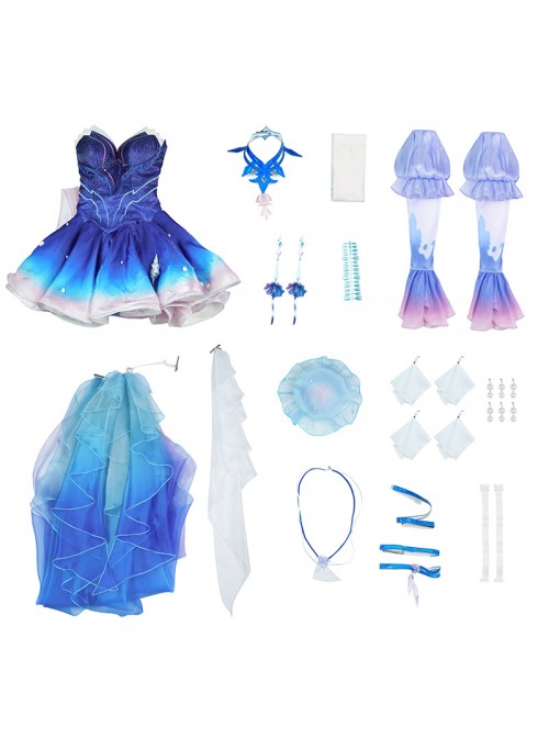 Game Honor Of Kings Wang Zhao Jun Skin Long Night Rebirth Halloween Cosplay Costume Set