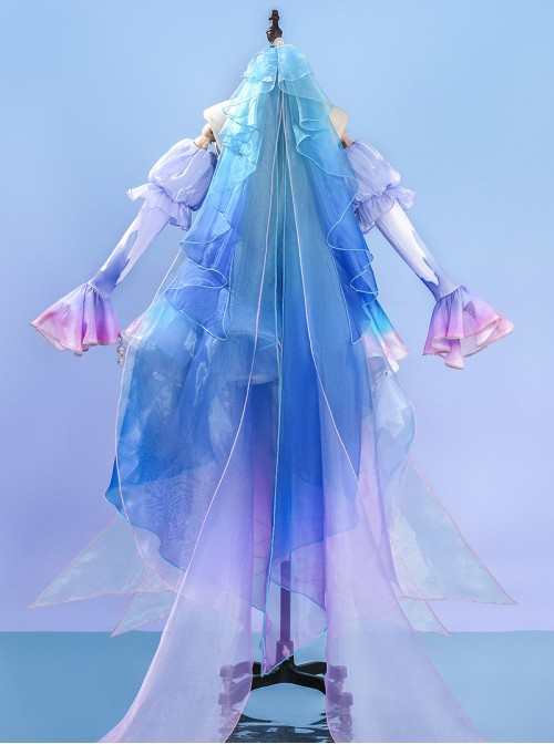 Game Honor Of Kings Wang Zhao Jun Skin Long Night Rebirth Halloween Cosplay Costume Set