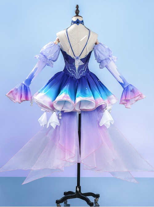 Game Honor Of Kings Wang Zhao Jun Skin Long Night Rebirth Halloween Cosplay Costume Set
