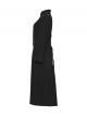 Black Double-Breasted Ram Head Skull Rivets Jacquard Woolen Stand Collar Large A-Line Hem Gothic Style Long Coat