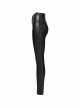 Black Stripe Stretch Rubberized Knitted Simple Skinny Gothic Style Leggings