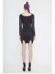 Black Circuit Board Pattern Printed Fake Girdle Lace-Up Long Sleeve Punk Tight Dress