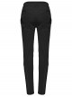Black Twill Splicing Leather-Like 3D Unique Lines Design Cool Techwear Punk Style Trousers
