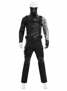Movie Captain America 2 The Winter Soldier Bucky Barnes Halloween Cosplay Costume Set Without Daggers Without Bullets