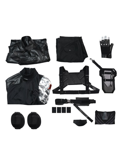 Movie Captain America 2 The Winter Soldier Bucky Barnes Halloween Cosplay Costume Set Without Daggers Without Bullets
