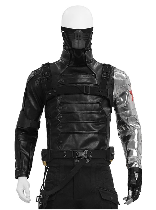 Movie Captain America 2 The Winter Soldier Bucky Barnes Halloween Cosplay Costume Set Without Daggers Without Bullets