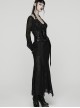 Black Shiny Patent Leather Sides Symmetrical Lace Cross Bat Pendant Zipper Gothic Style Corset