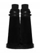 Black Ultra-Soft Artificial Fur Striped Texture Double Loops Design Fur Trims Hem Punk Style Leg Warmers