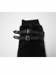 Black Ultra-Soft Artificial Fur Striped Texture Double Loops Design Fur Trims Hem Punk Style Leg Warmers