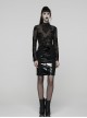 Black Translucent Stretch 3D Floral Mesh Splicing Lace Retro Gothic Long Sleeves Undershirt