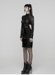 Black Translucent Stretch 3D Floral Mesh Splicing Lace Retro Gothic Long Sleeves Undershirt