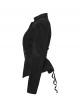 Black Embroidered Woolen Elegant Small Turn-Down Collar Long Sleeves Gothic Style Short Coat