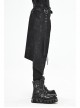 Fog Flower Print Pattern Waistband Asymmetrical Hem Side Lace-Up Black Punk Kilt