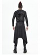Fog Flower Print Pattern Waistband Asymmetrical Hem Side Lace-Up Black Punk Kilt
