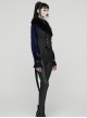 Black Plush Lapel Exquisite Jacquard Gorgeous Metal Buckles Tuxedo-Style Gothic Style Vest